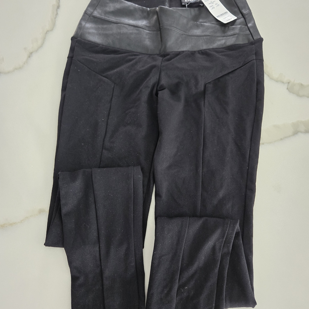 Bebe Black Faux Leather Panel Leggings